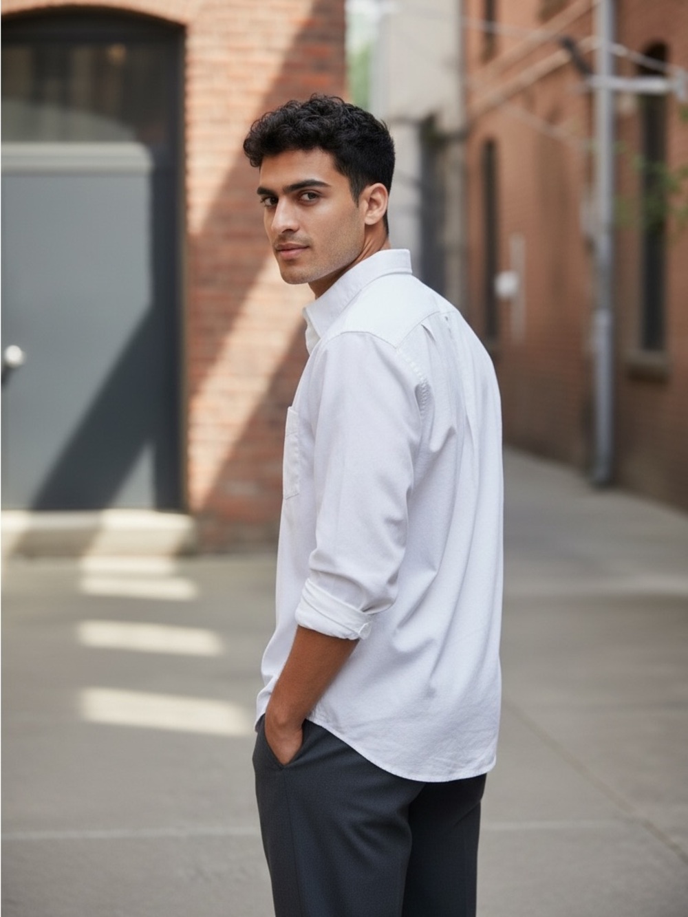 GAP White Long-Sleeve Classic Fit Button-Down Shirt 💯Cotton-Small - Picture 3 of 7